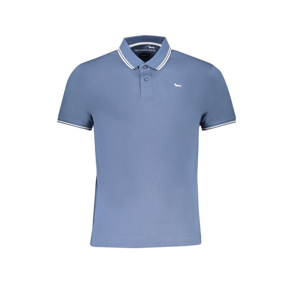 Blue Cotton Polo Shirt - ventzia
