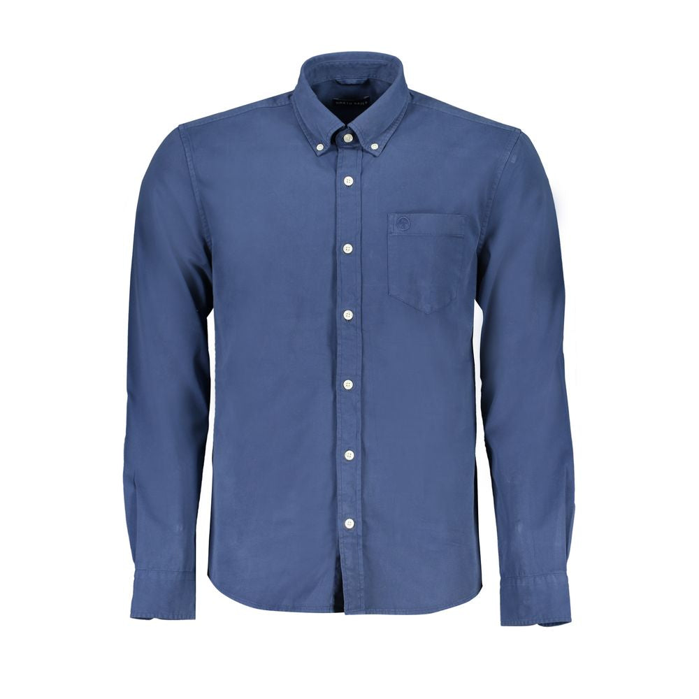 Blue Organic Cotton Men Shirt - ventzia