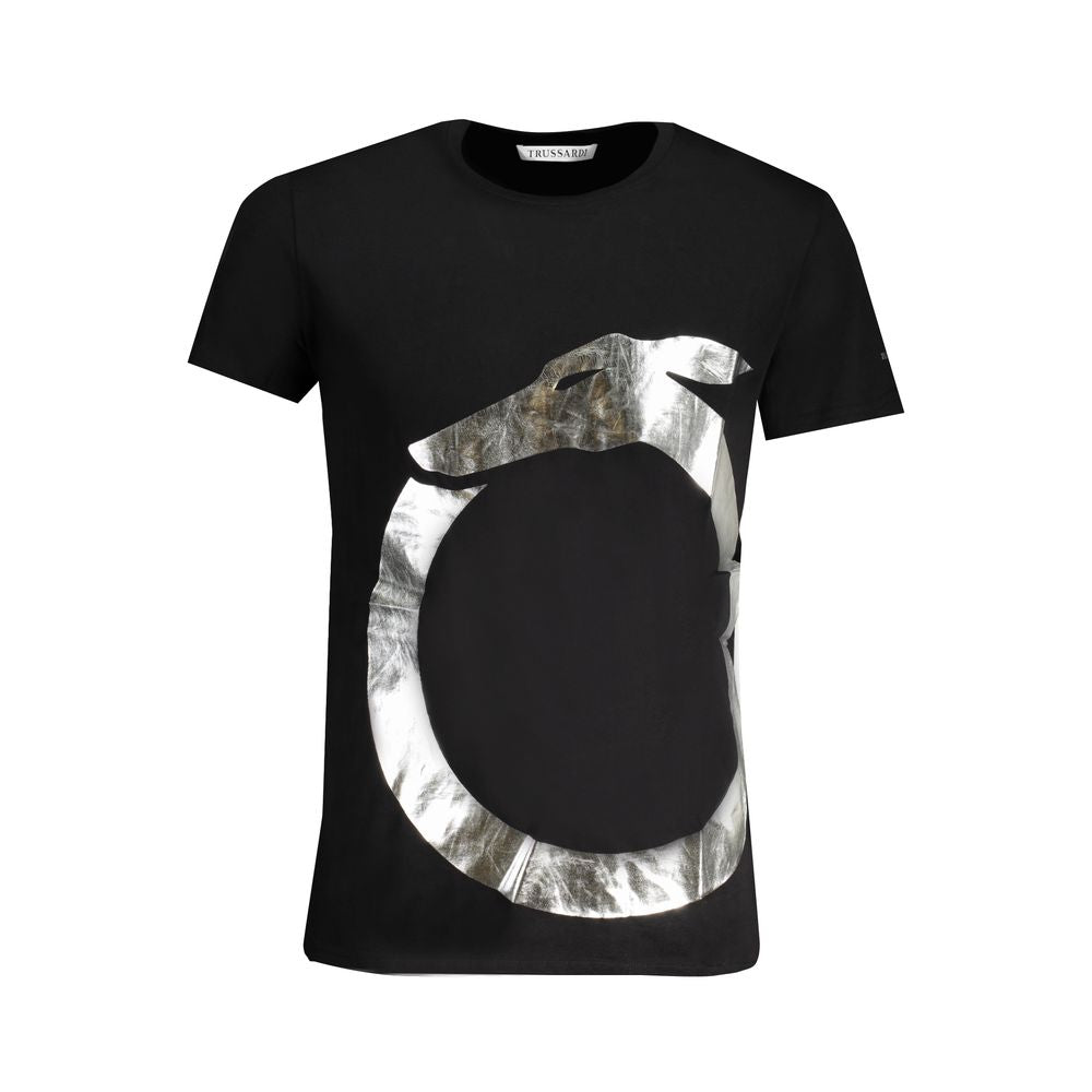 Black Cotton Men T-Shirt