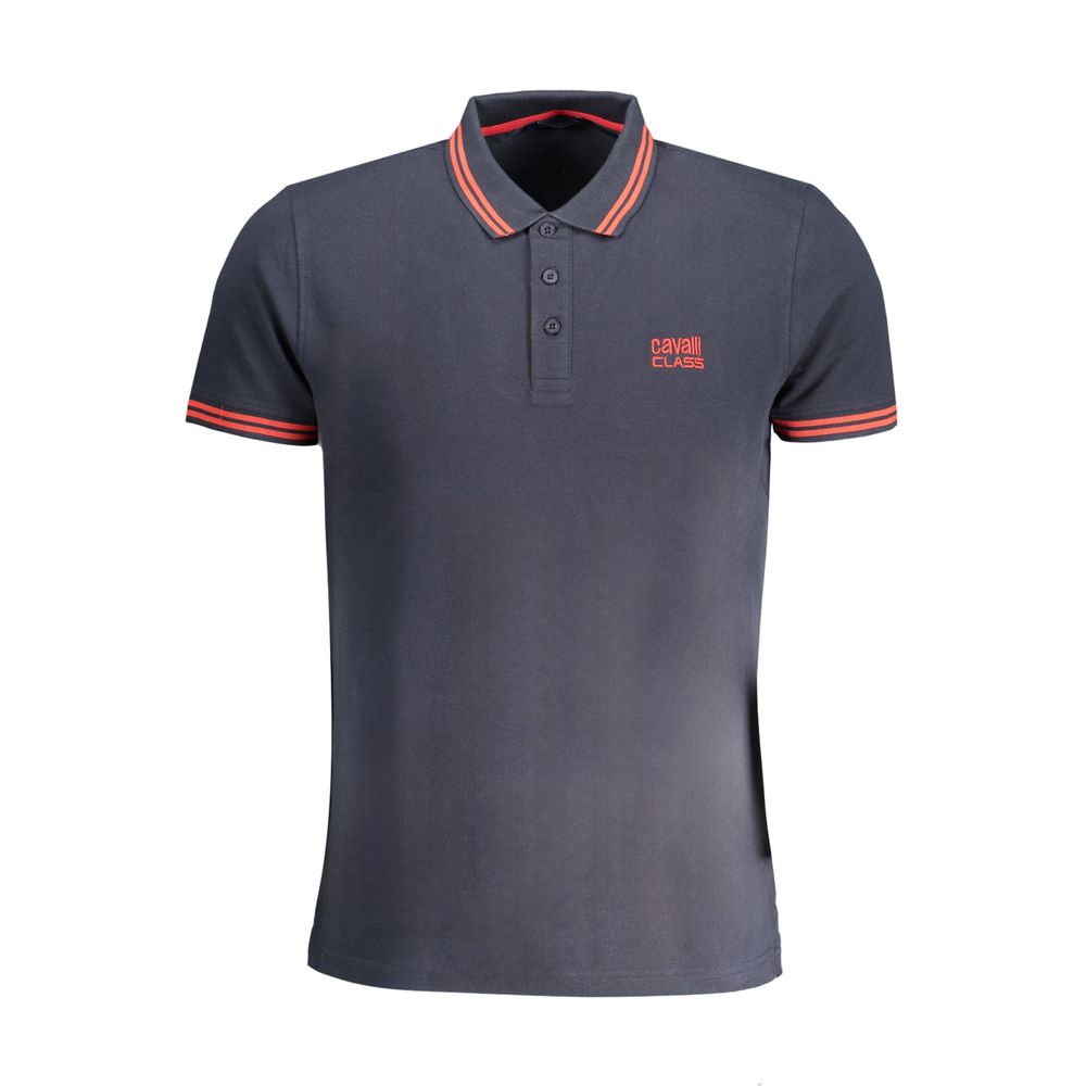 Blue Cotton Men Polo Shirt - ventzia