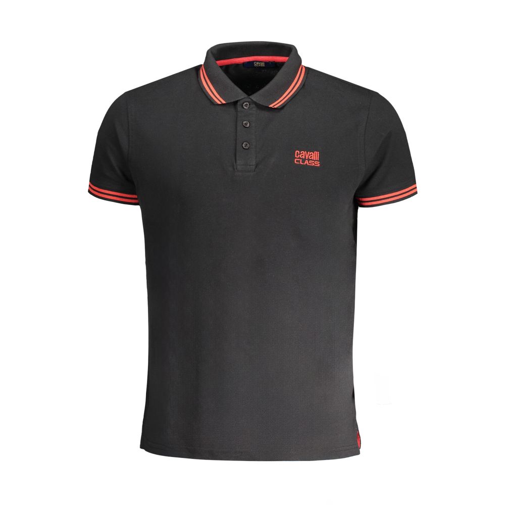 Black Cotton Men Polo Shirt - ventzia