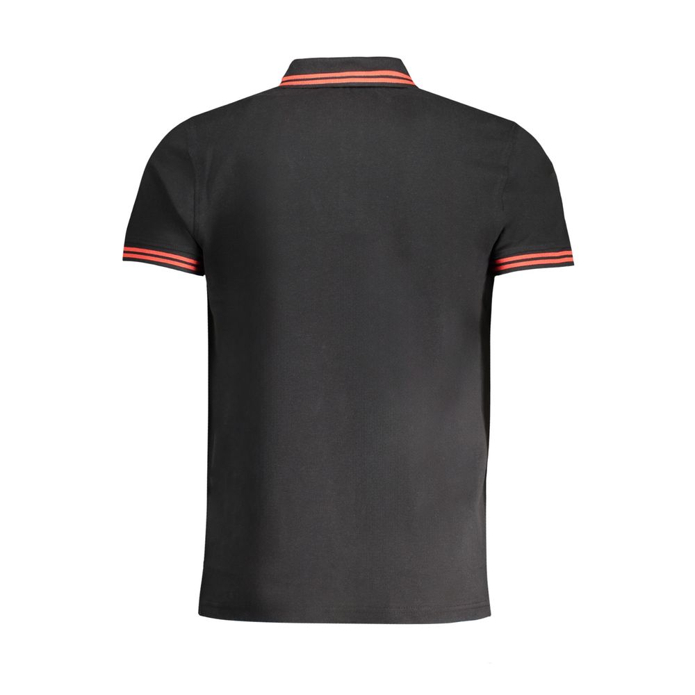 Black Cotton Men Polo Shirt - ventzia