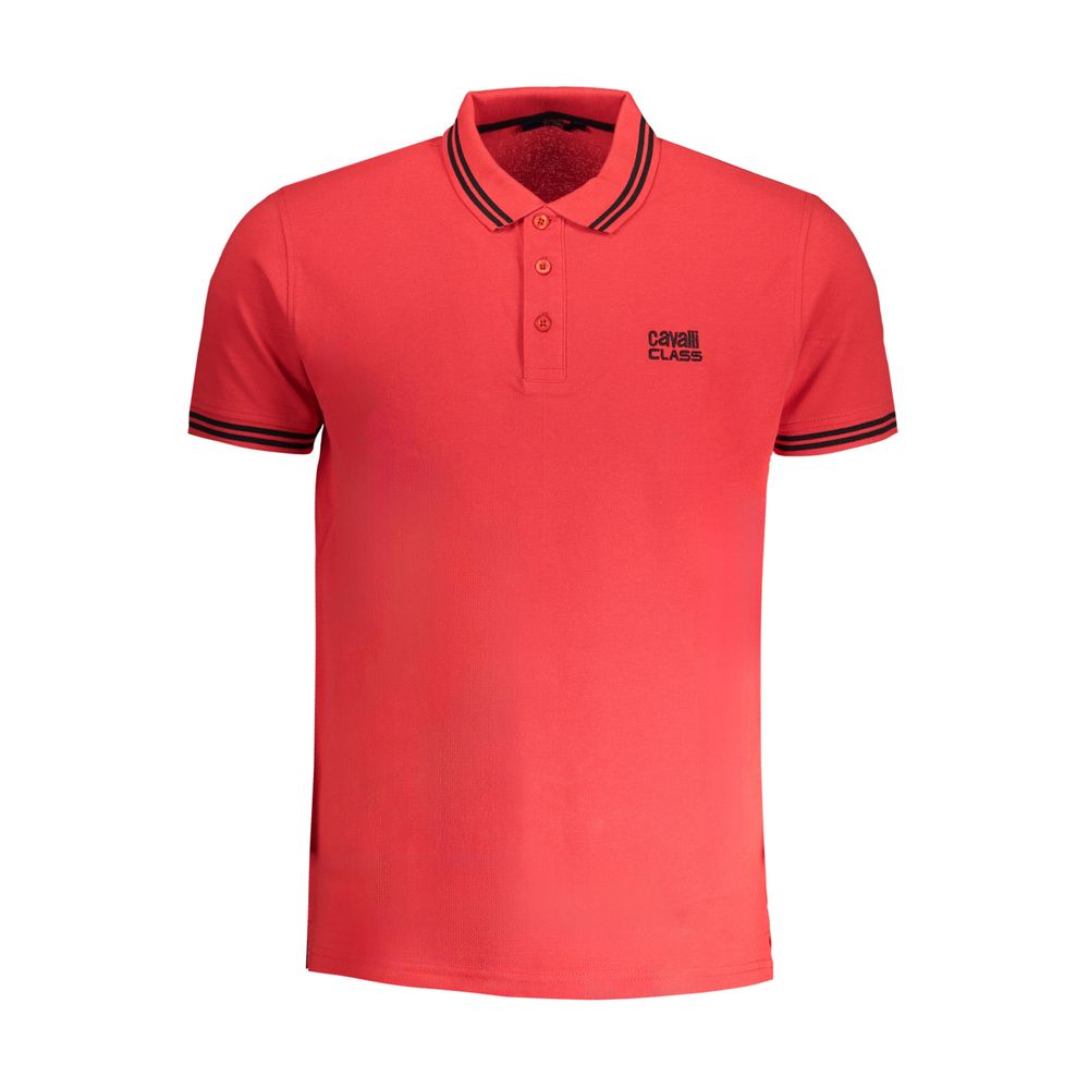 Red Cotton Mens Polo Shirt - ventzia