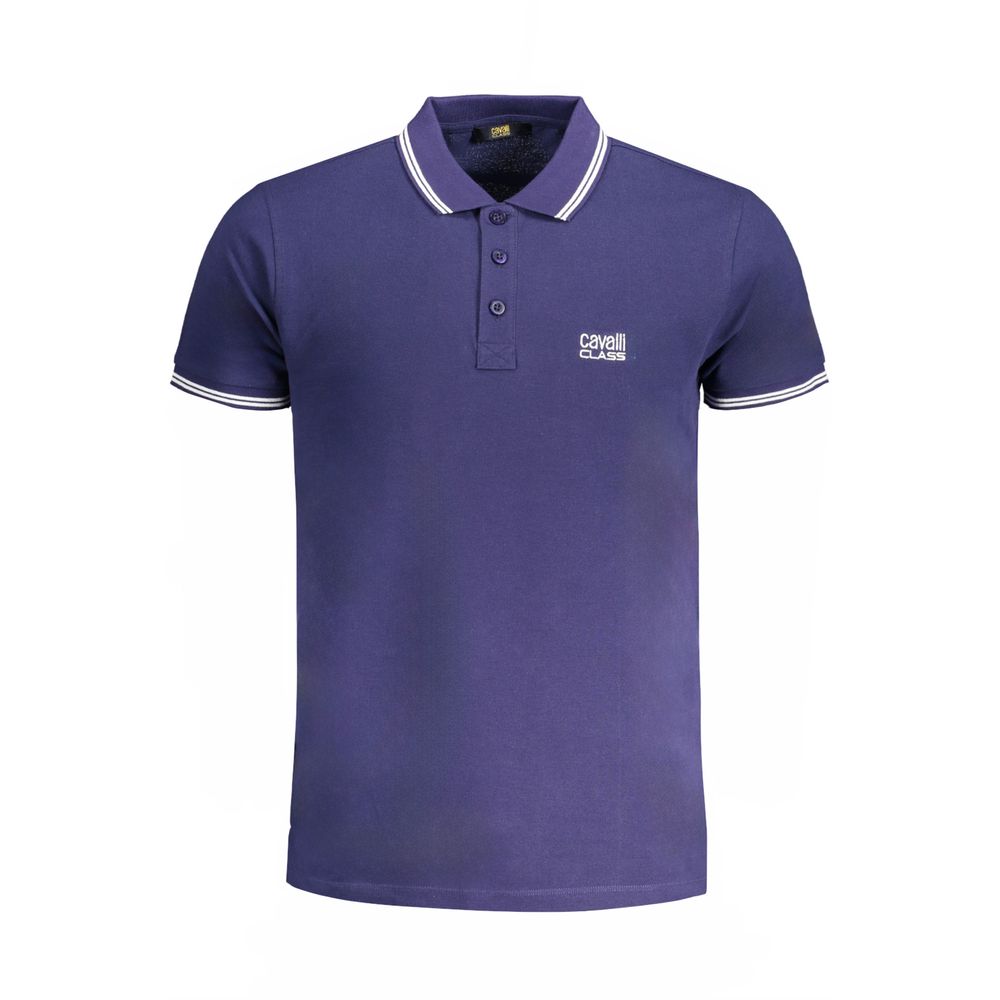 Blue Cotton Men Polo Shirt - ventzia