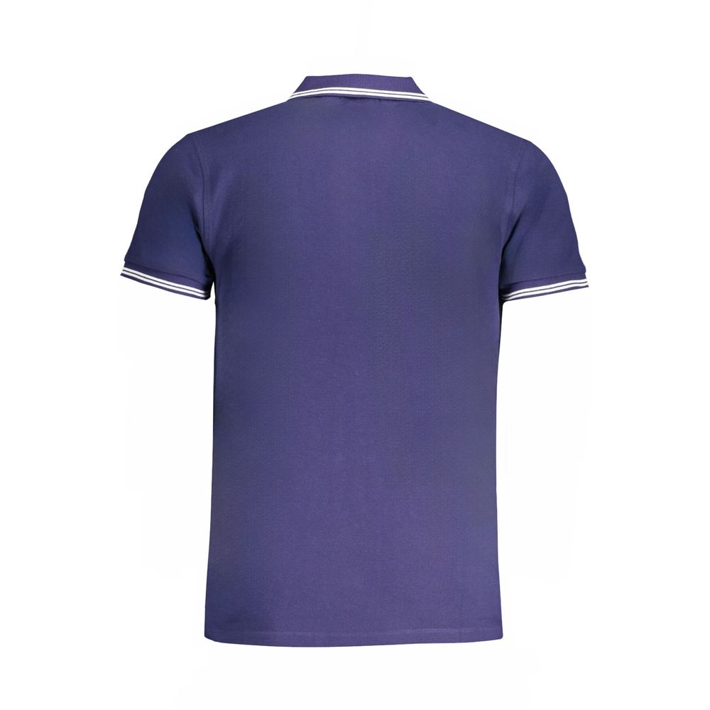 Blue Cotton Men Polo Shirt - ventzia