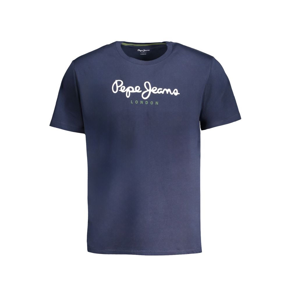 Blue Cotton Men T-Shirt - ventzia