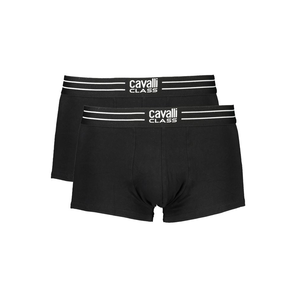 Black Cotton Men's Boxer Briefs - ventzia