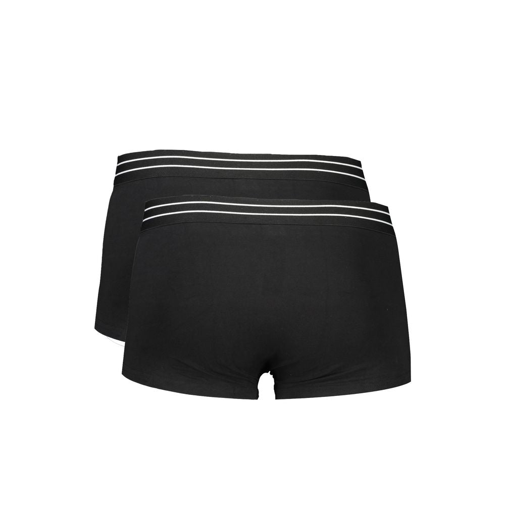 Black Cotton Men's Boxer Briefs - ventzia