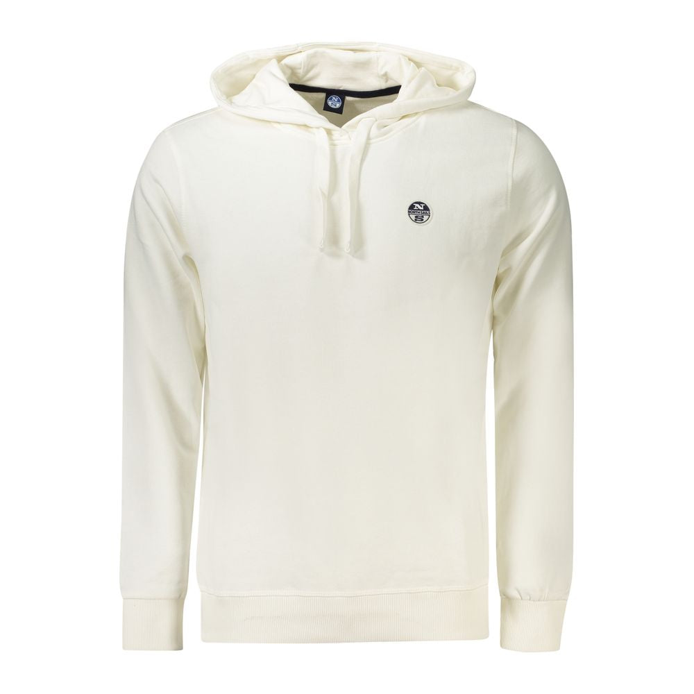 White Cotton Men's Hooded Sweatshirt - ventzia