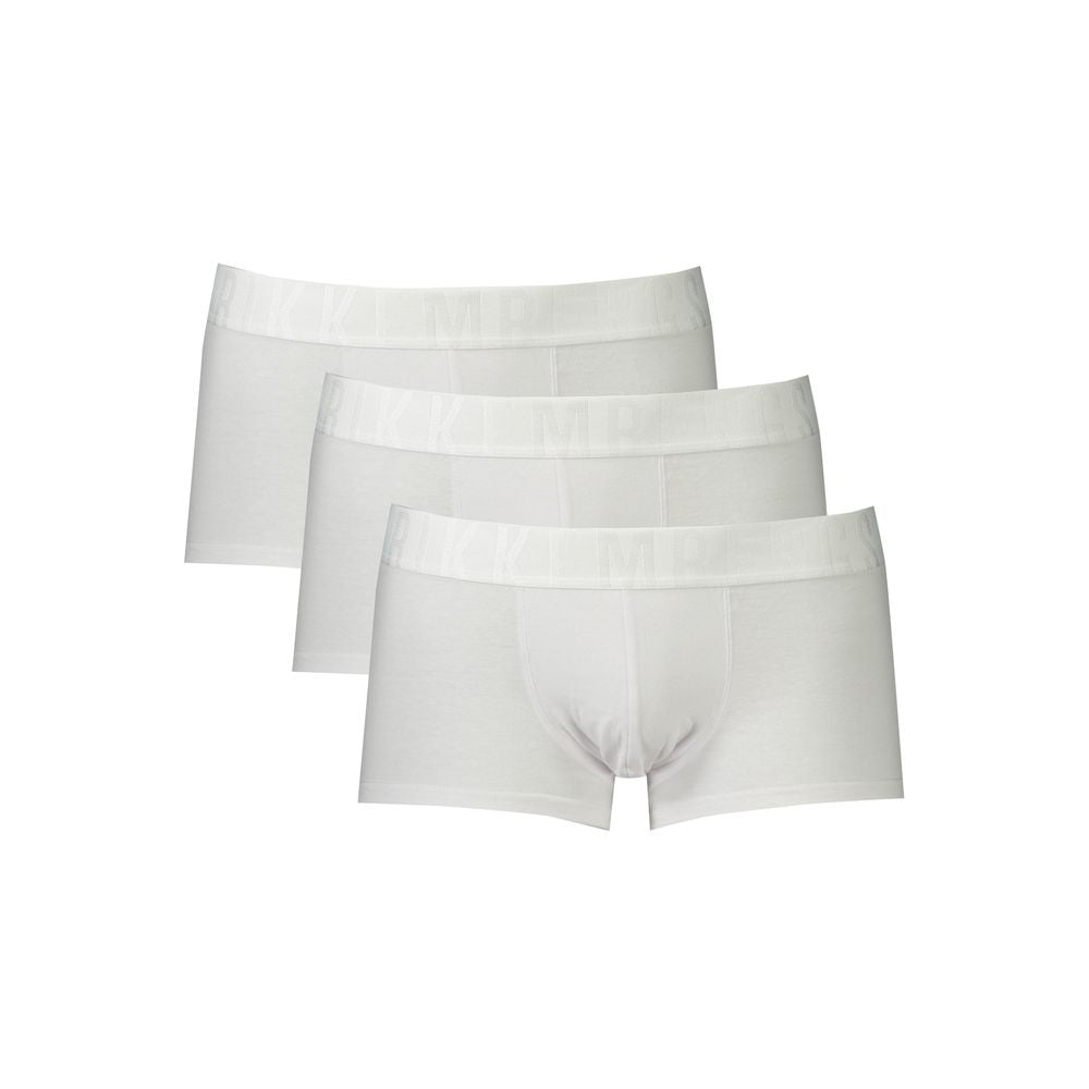 White Polyester Men's Boxer Briefs Trio Pack - ventzia