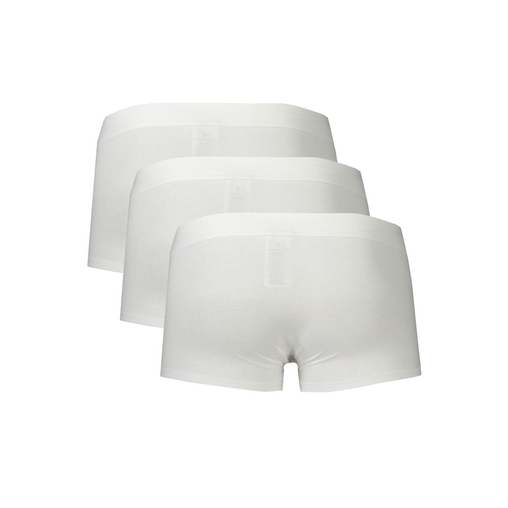 White Polyester Men's Boxer Briefs Trio Pack - ventzia