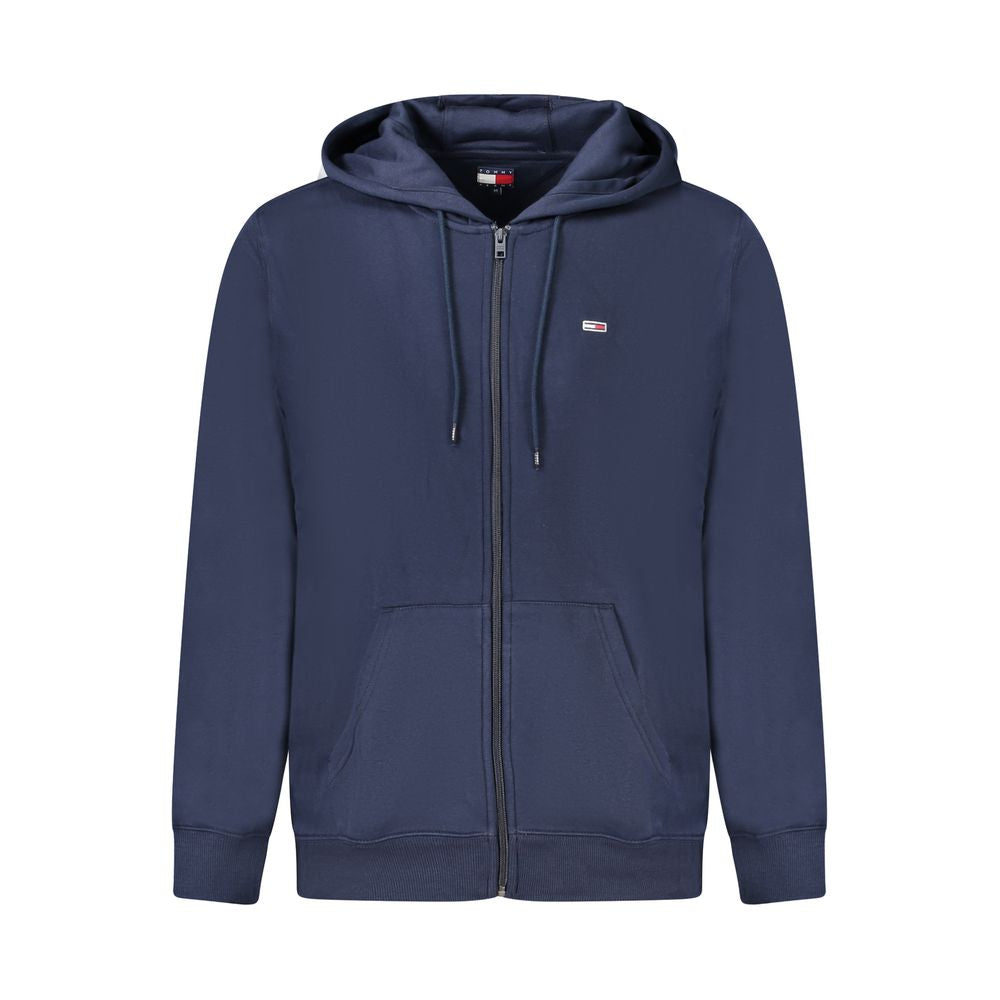 Blue Cotton Men's Hooded Sweatshirt - ventzia