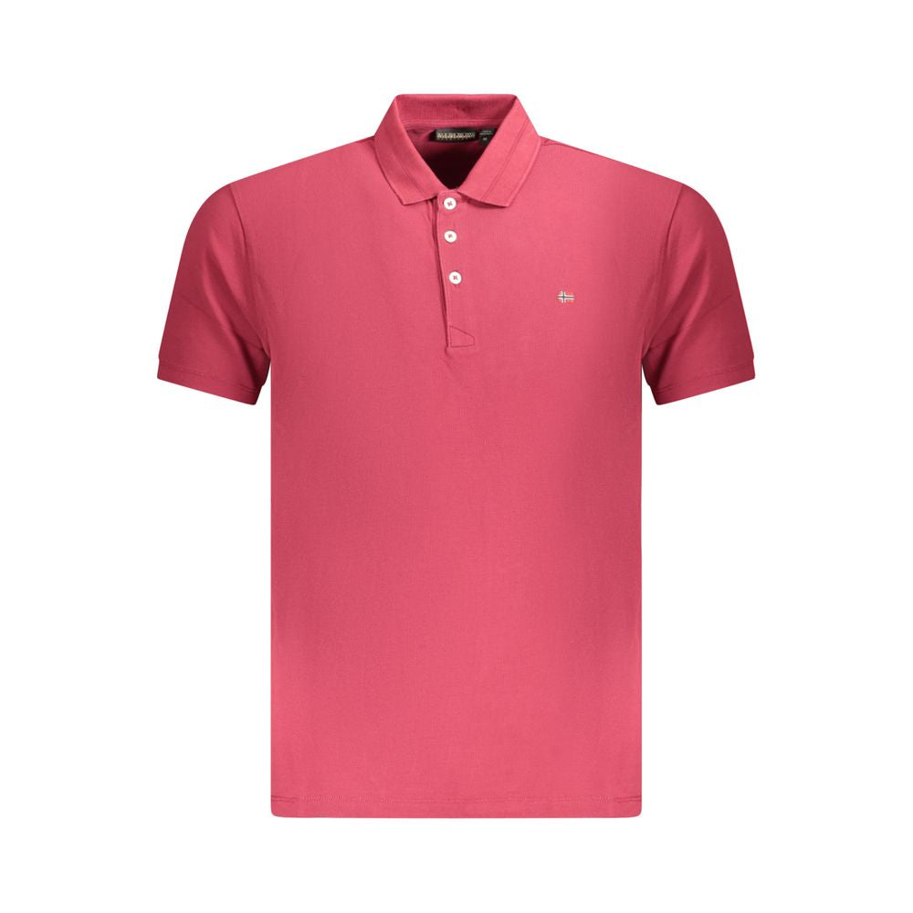 Red Cotton Men Polo Shirt - ventzia
