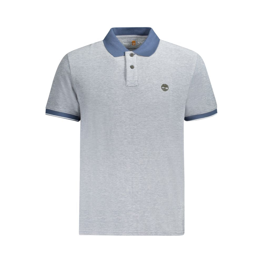 Blue Cotton Men Polo Shirt - ventzia