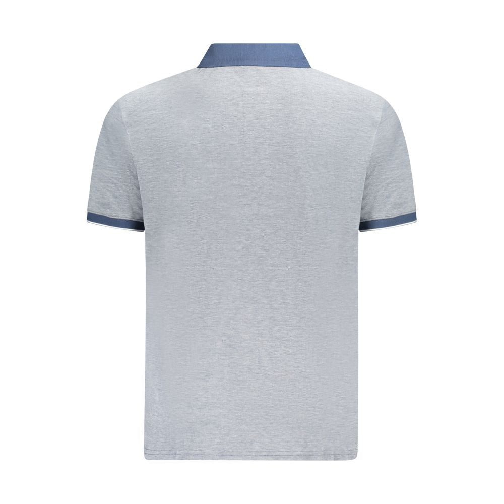 Blue Cotton Men Polo Shirt - ventzia