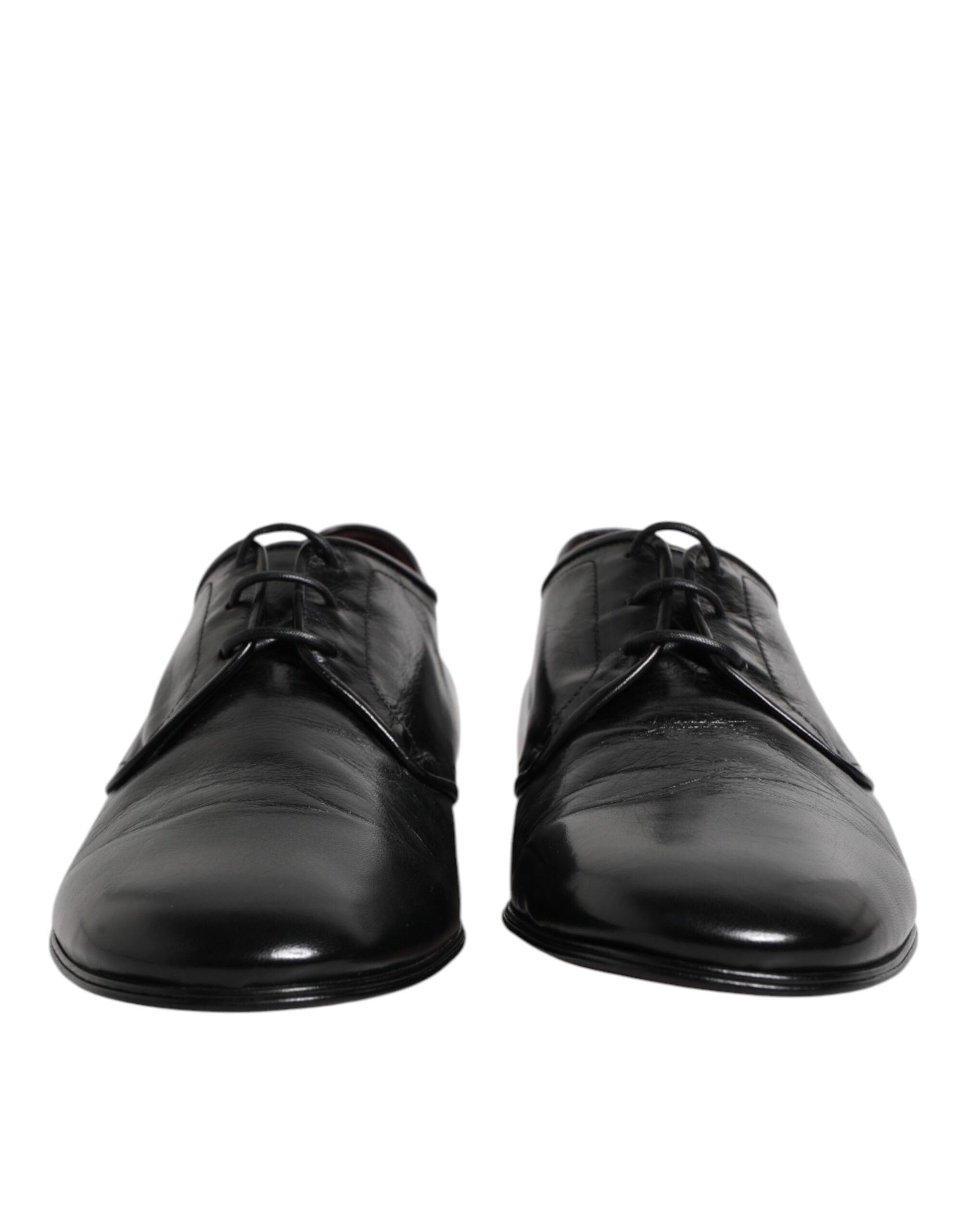 Black Leather Lace Up Derby Dress Formal Shoes - ventzia