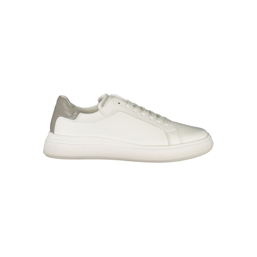 White Polyurethane Men Sneaker - ventzia