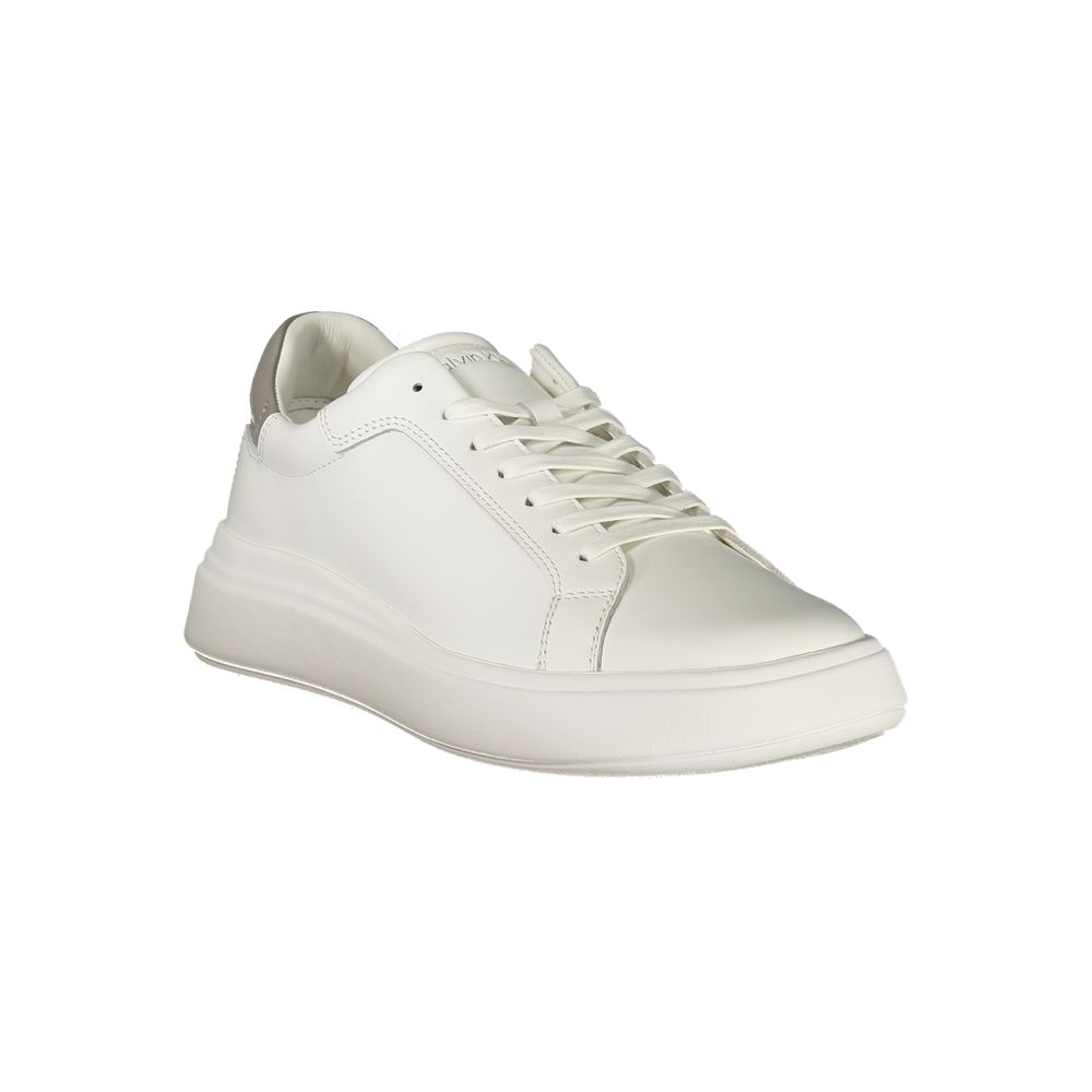 White Polyurethane Men Sneaker - ventzia