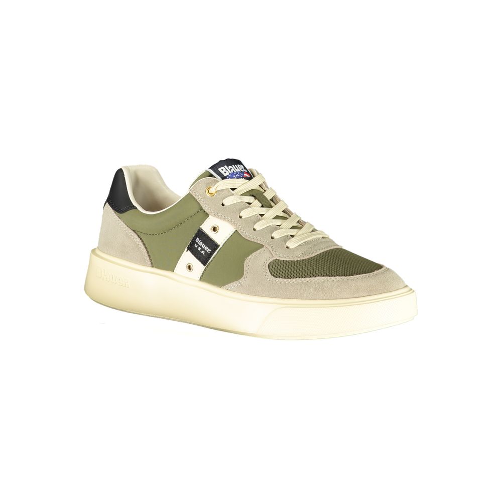 Green Leather Men Sneaker - ventzia