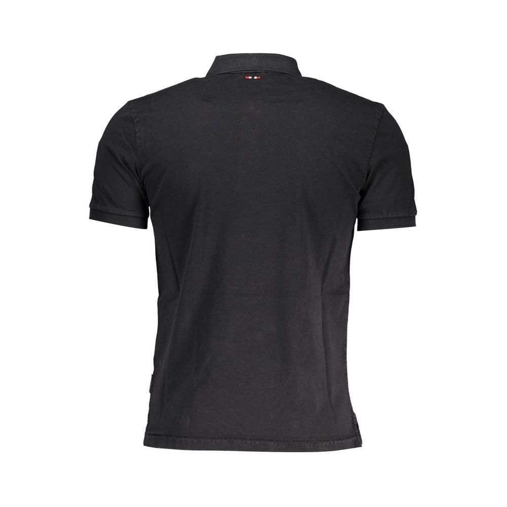 Black Cotton Men Polo Shirt - ventzia