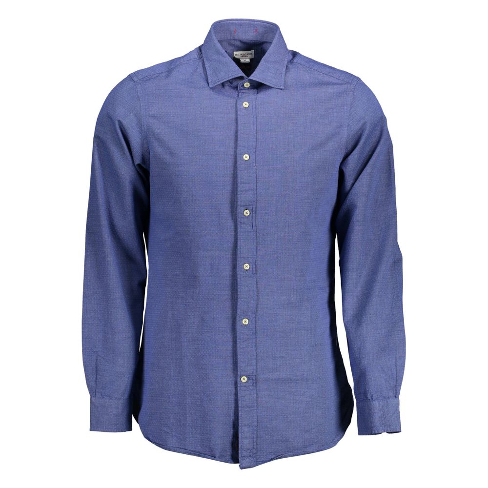 Blue Cotton Men's Shirt - ventzia