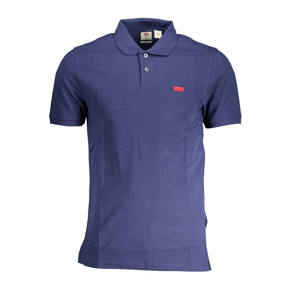 Blue Cotton Men Polo - ventzia