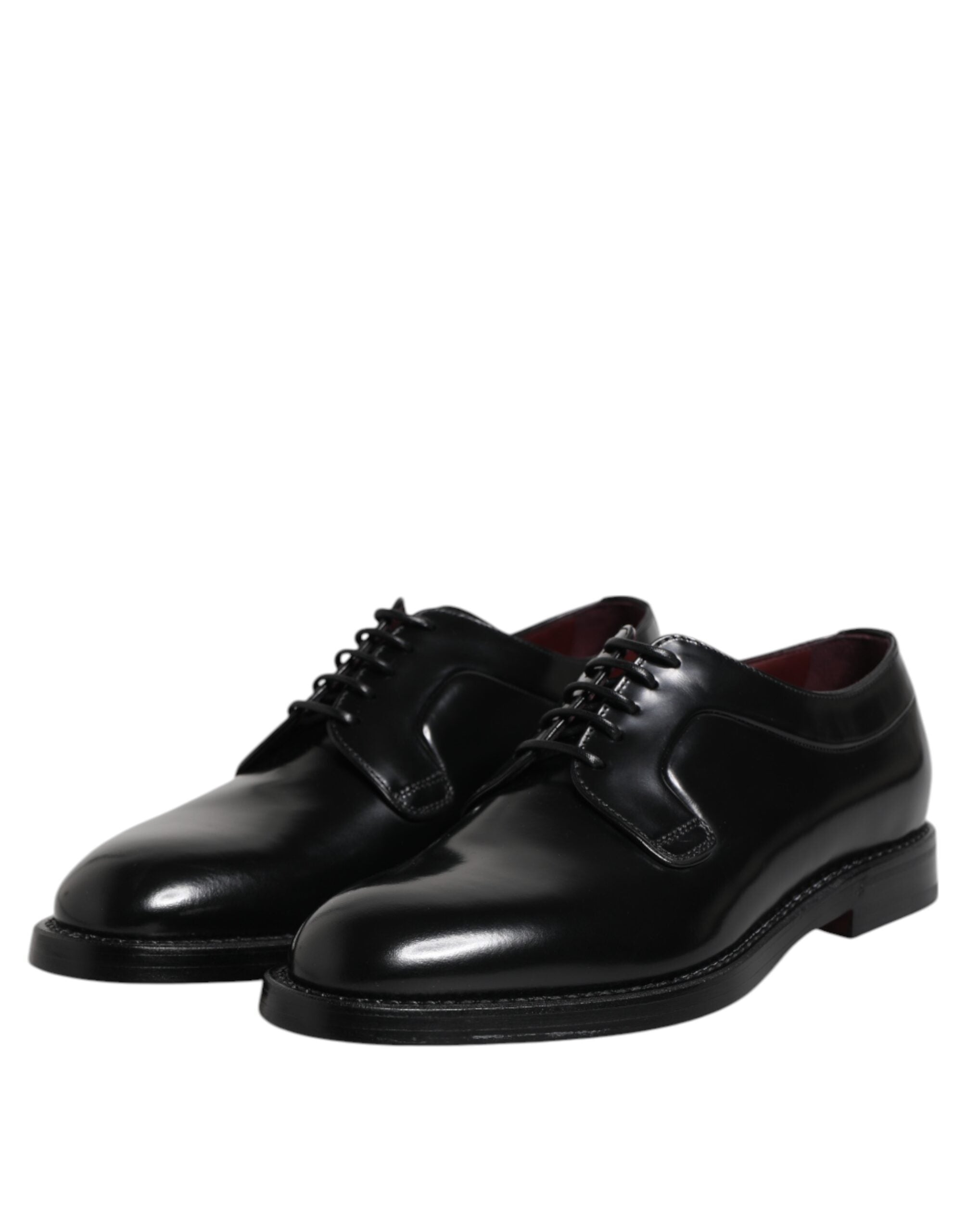 Black Leather Lace Up Derby Dress Formal Shoes - ventzia