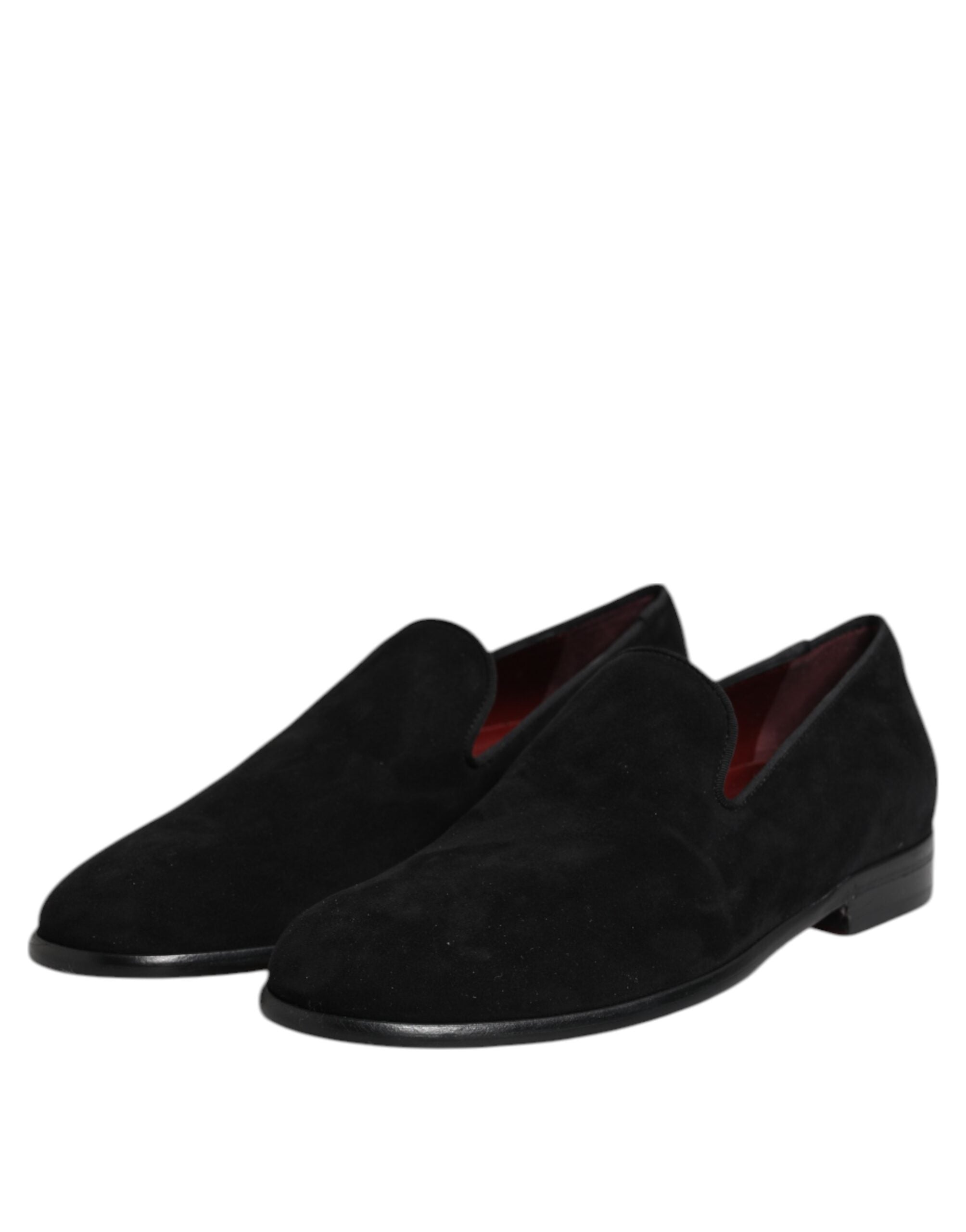Black Suede Slip On Loafers Formal Shoes - ventzia