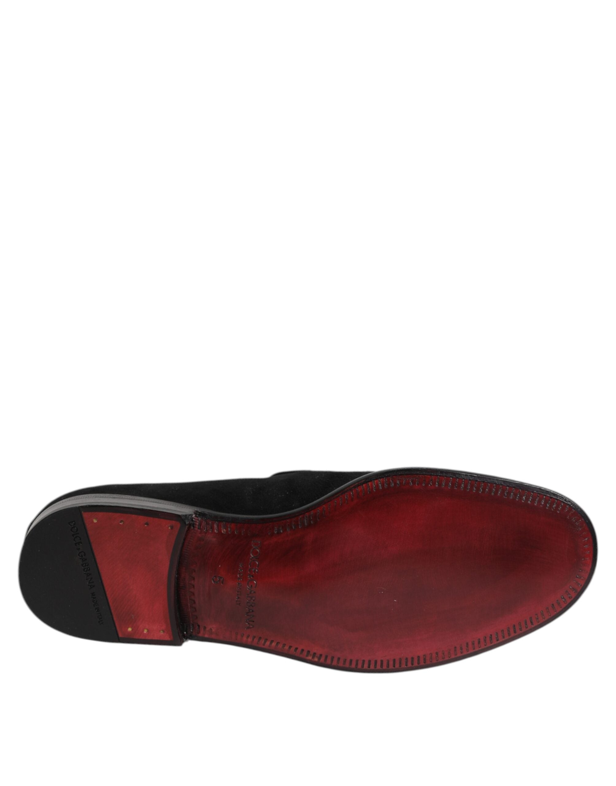 Black Suede Slip On Loafers Formal Shoes - ventzia