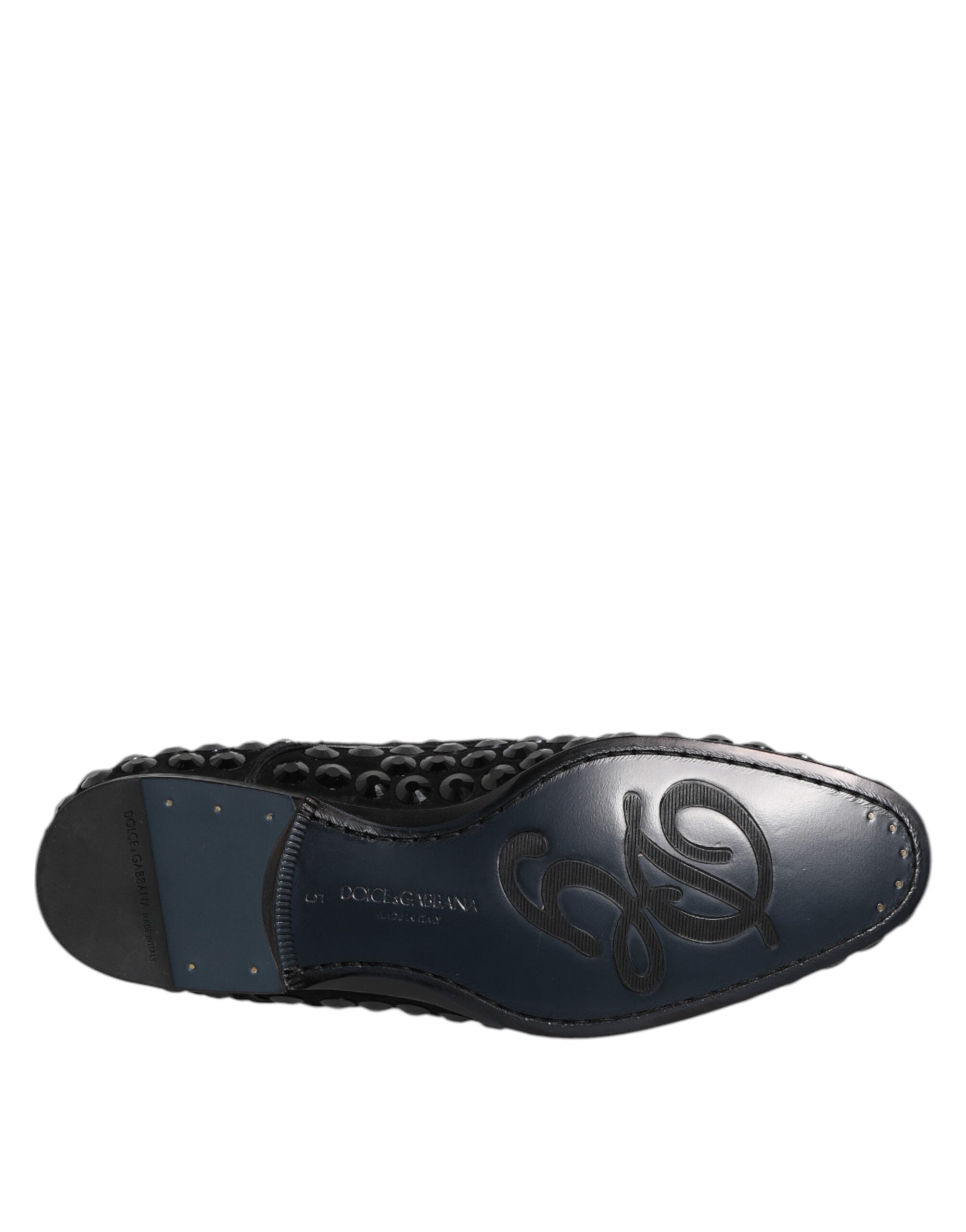 Black Suede Strass Derby Formal Shoes - ventzia