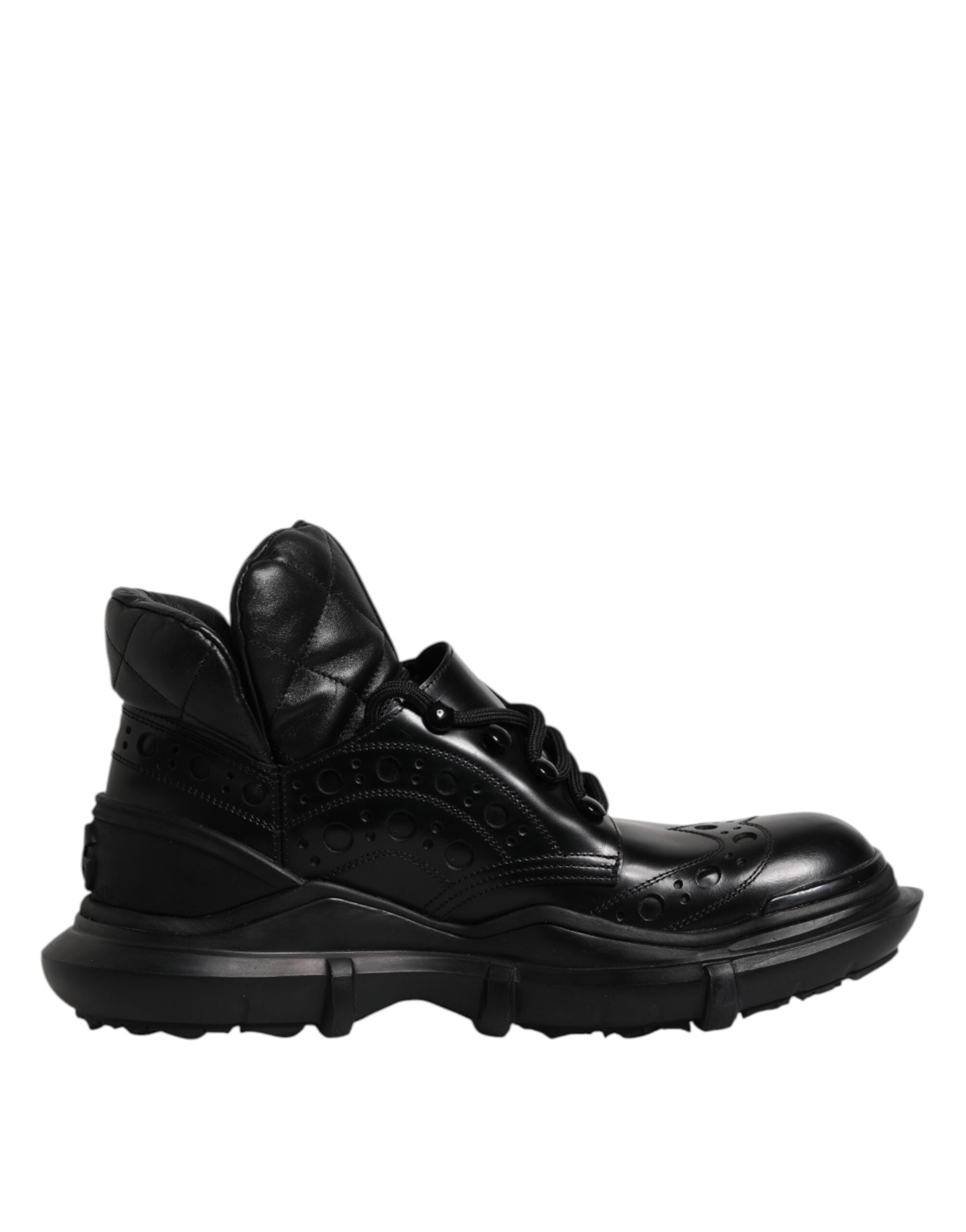 Black Leather Casual Mens Ankle Boots Shoes - ventzia