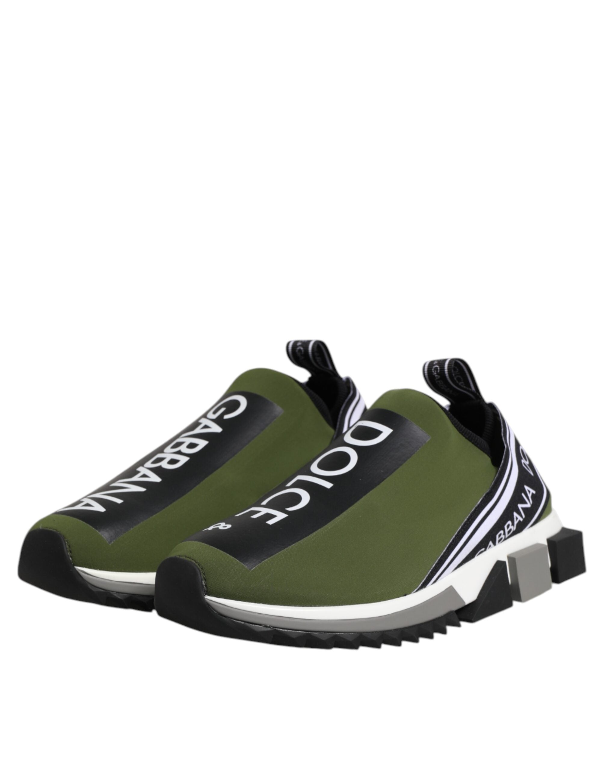 Green Black Slip On Sorrento Sneakers Shoes - ventzia