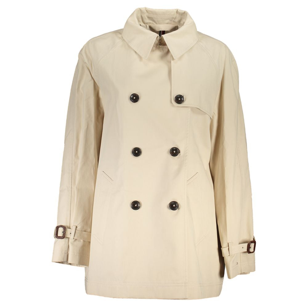 Beige Cotton Jackets & Coat - ventzia