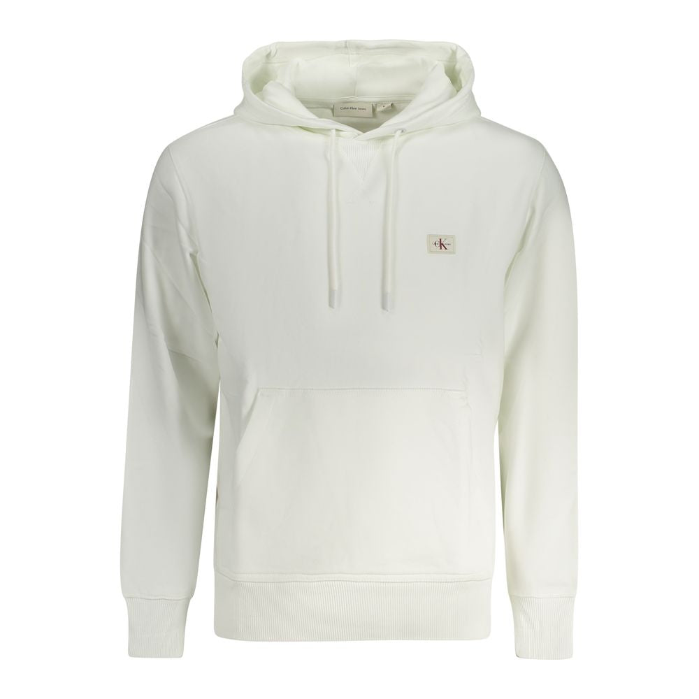 White Cotton Men's Hooded Sweatshirt - ventzia