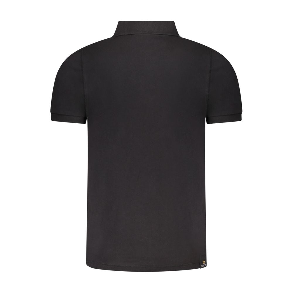 Black Cotton Men's Polo Shirt - ventzia