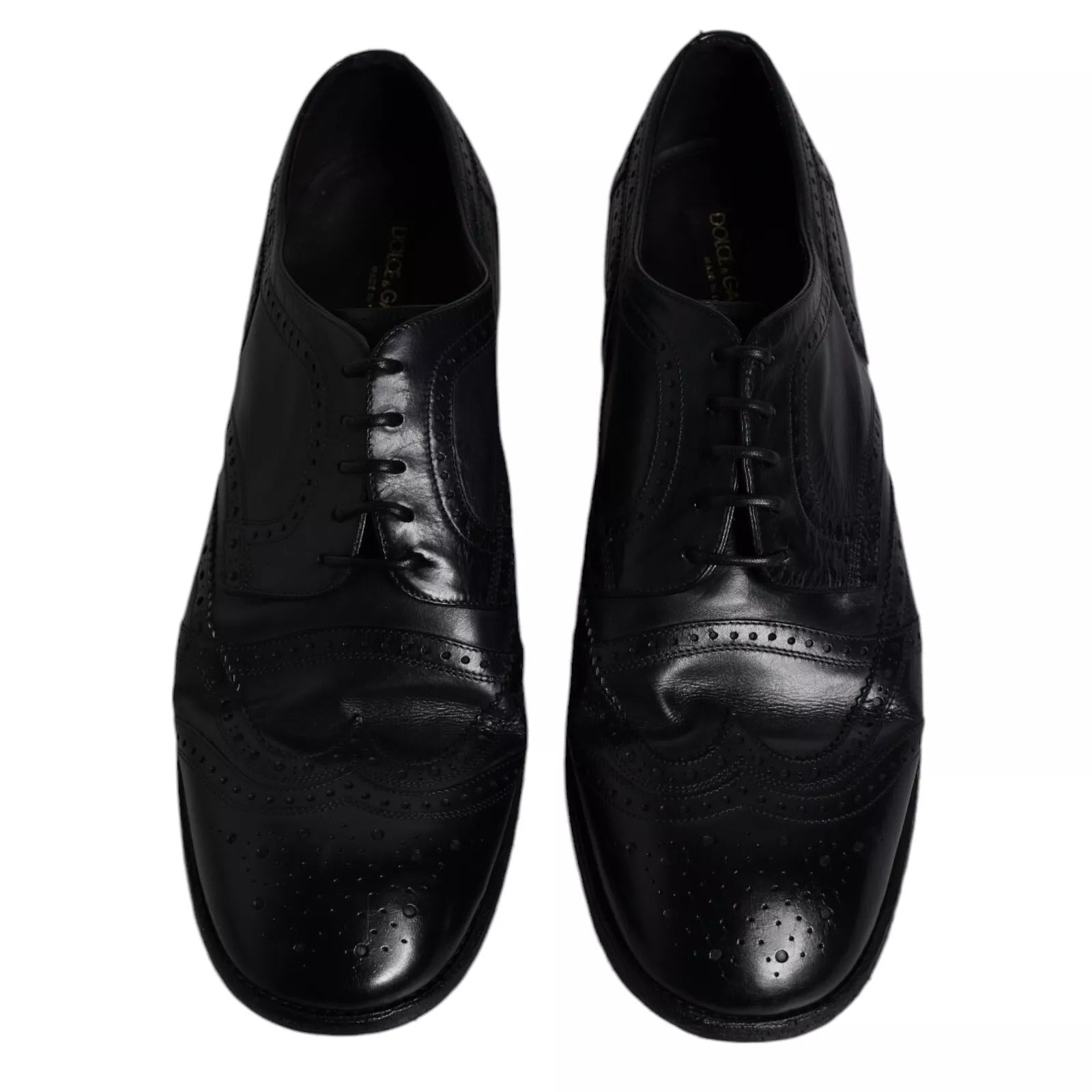 Dark Blue Leather Derby Wingtip Formal Shoes - ventzia