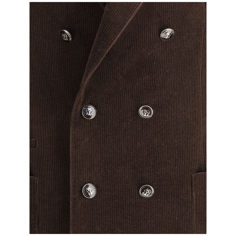 Brown Cotton Jackets And Coat - ventzia