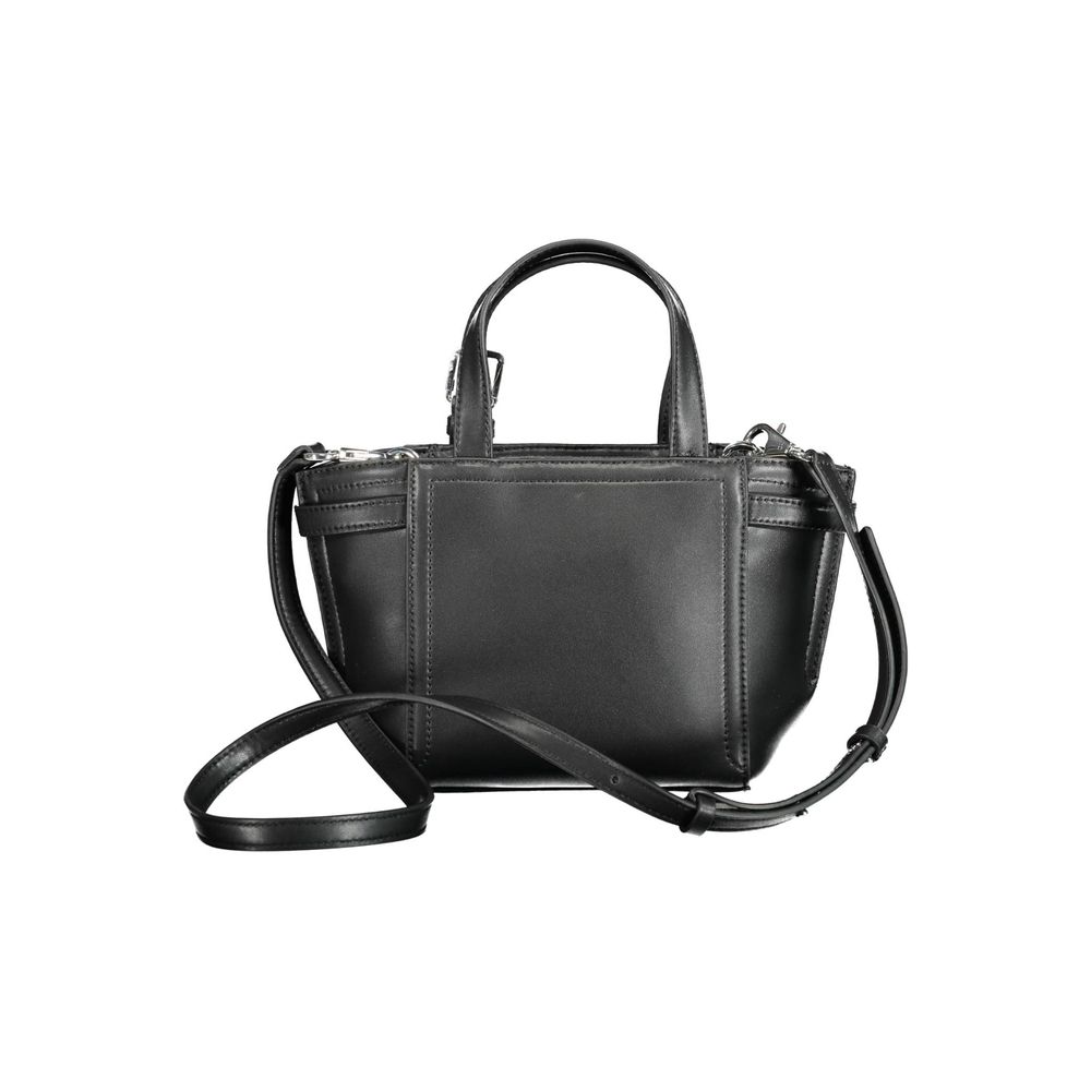 Black Polyester Handbag - ventzia