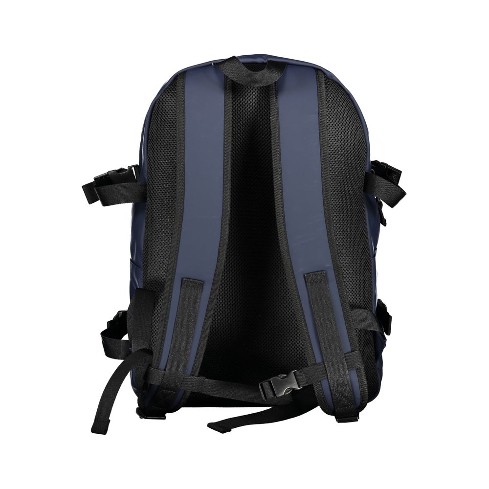 Blue Polyurethane Men Backpack - ventzia
