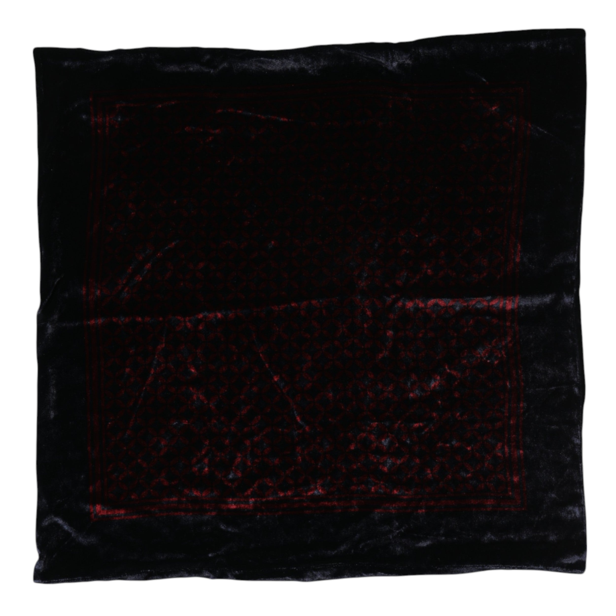 Black Red Viscose Square Men Foulard Scarf - ventzia