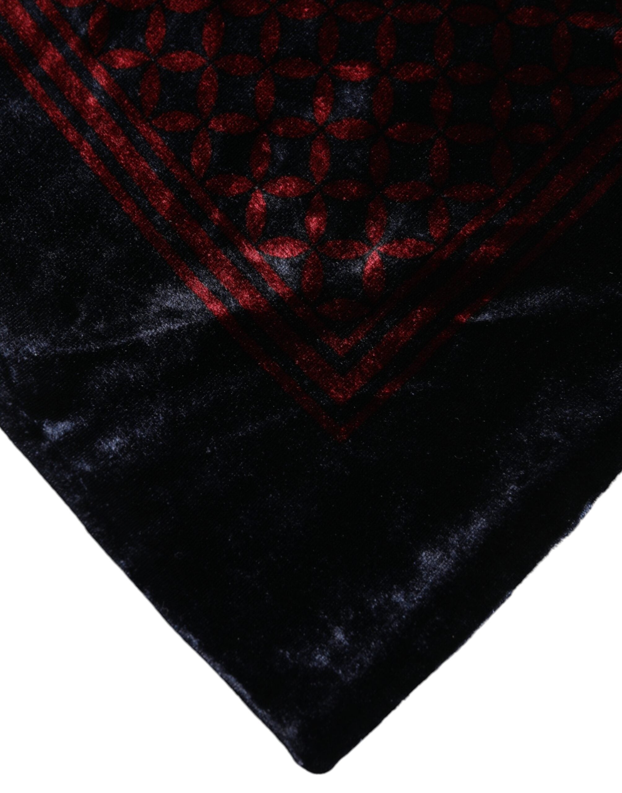 Black Red Viscose Square Men Foulard Scarf - ventzia
