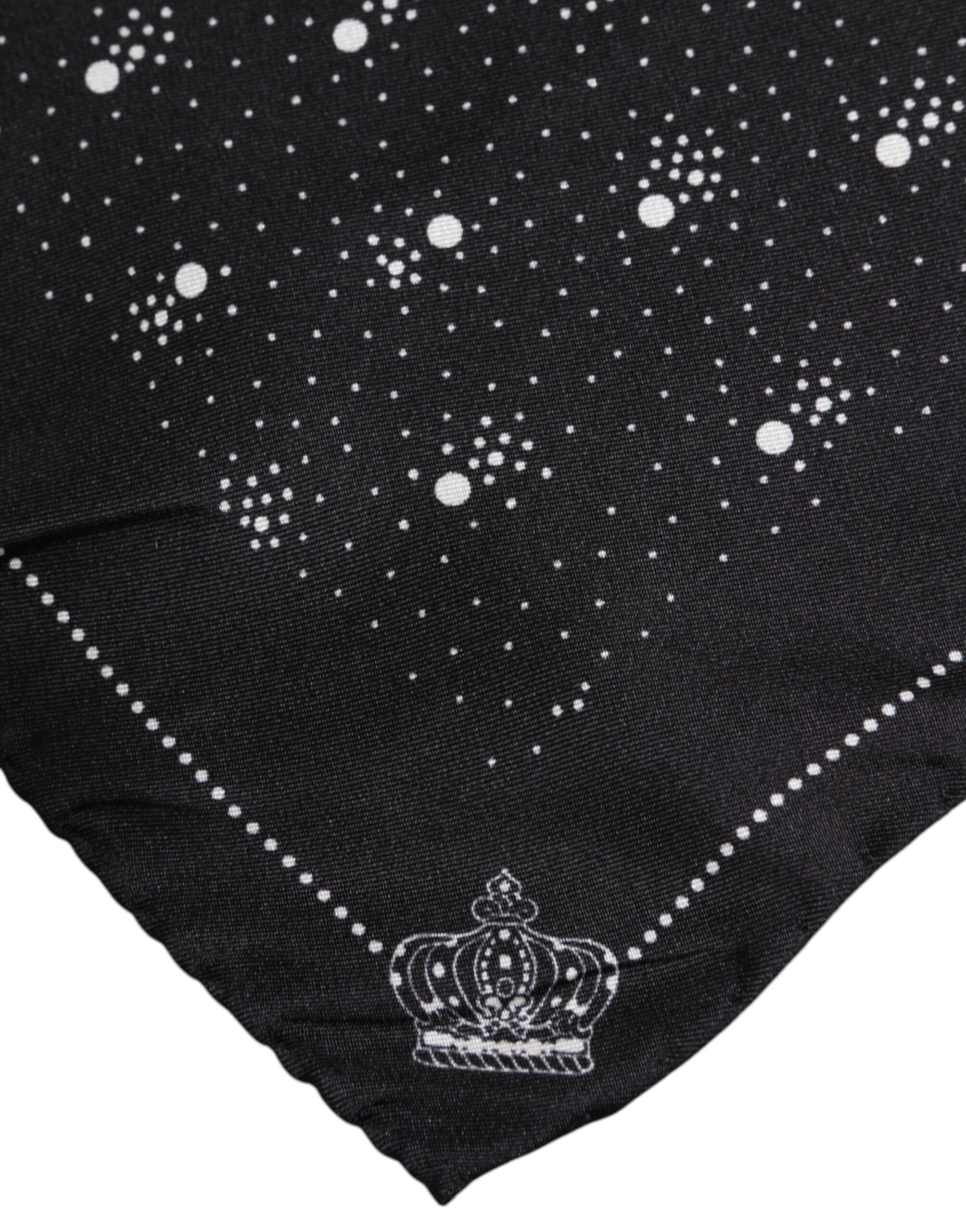 Black White Printed Square Men Foulard Scarf - ventzia
