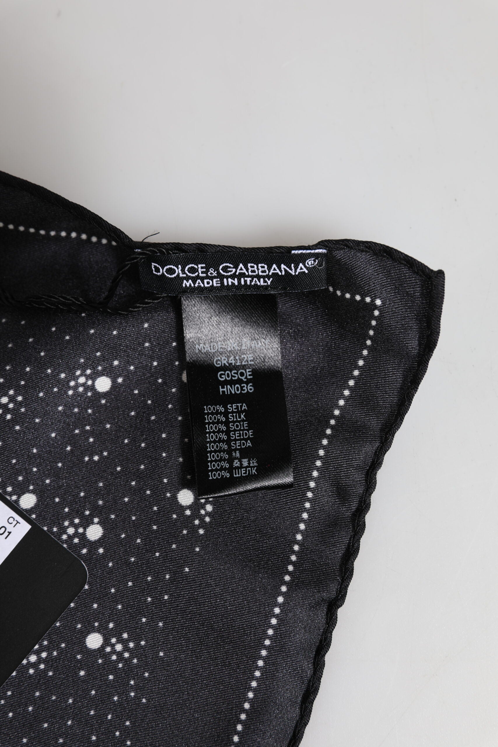 Black White Printed Square Men Foulard Scarf - ventzia