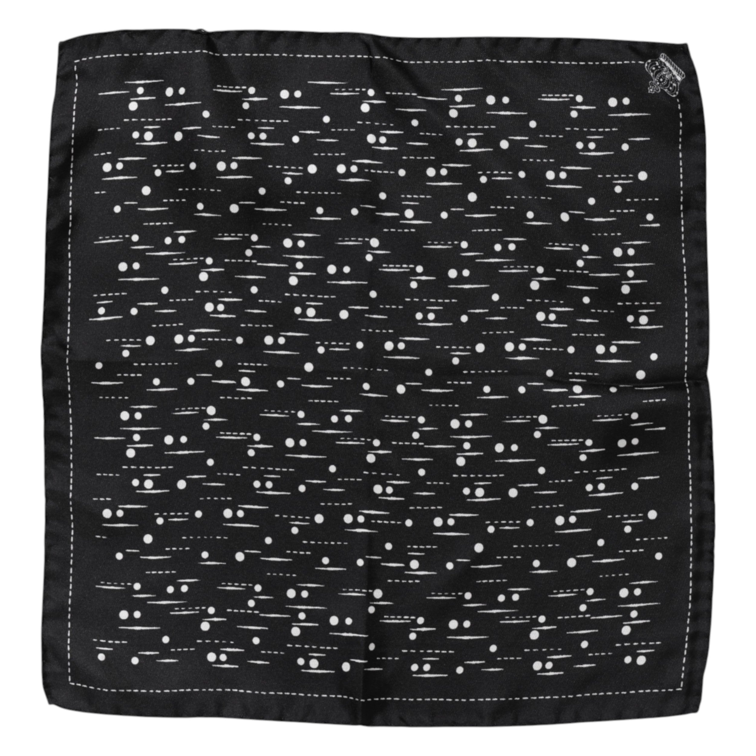 Black White Printed Square Men Foulard Scarf - ventzia