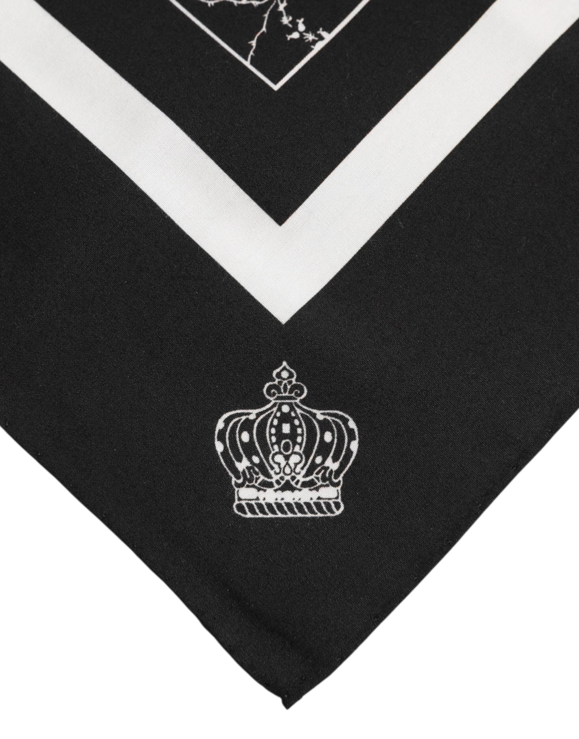 Black White Printed Square Foulard Scarf - ventzia