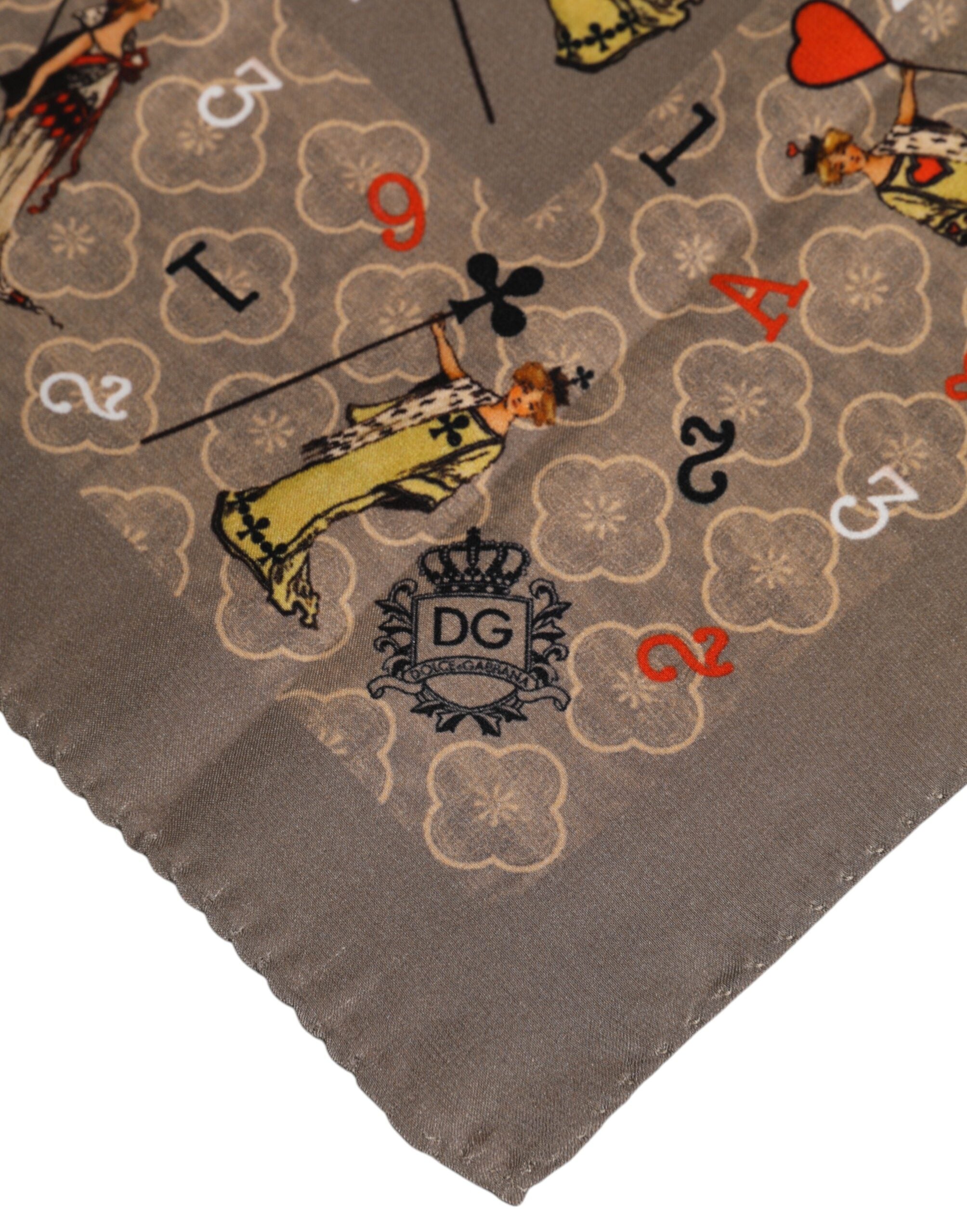 Brown Silk Printed Square Men Foulard Scarf - ventzia