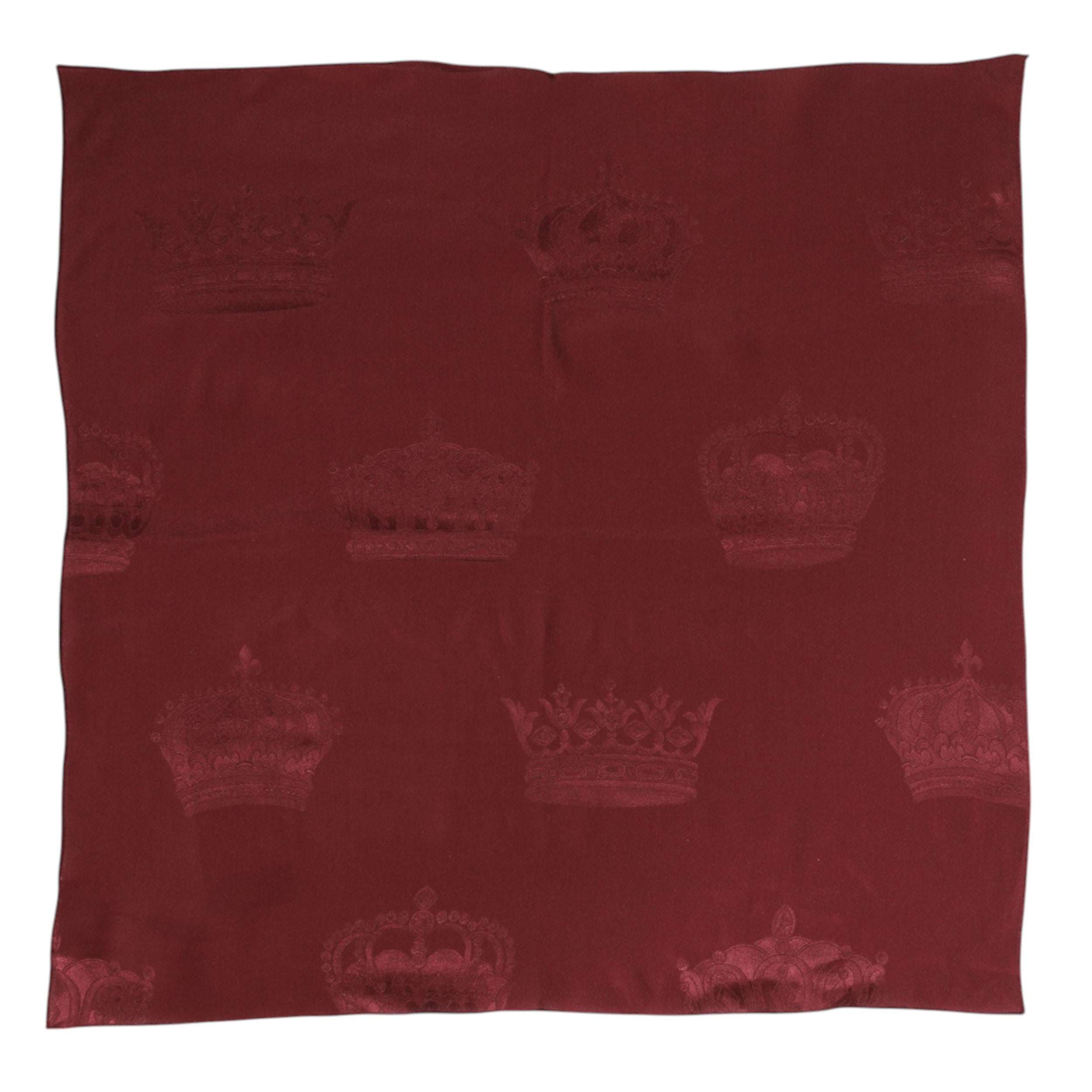 Maroon Silk Crown Square Men Foulard Scarf - ventzia