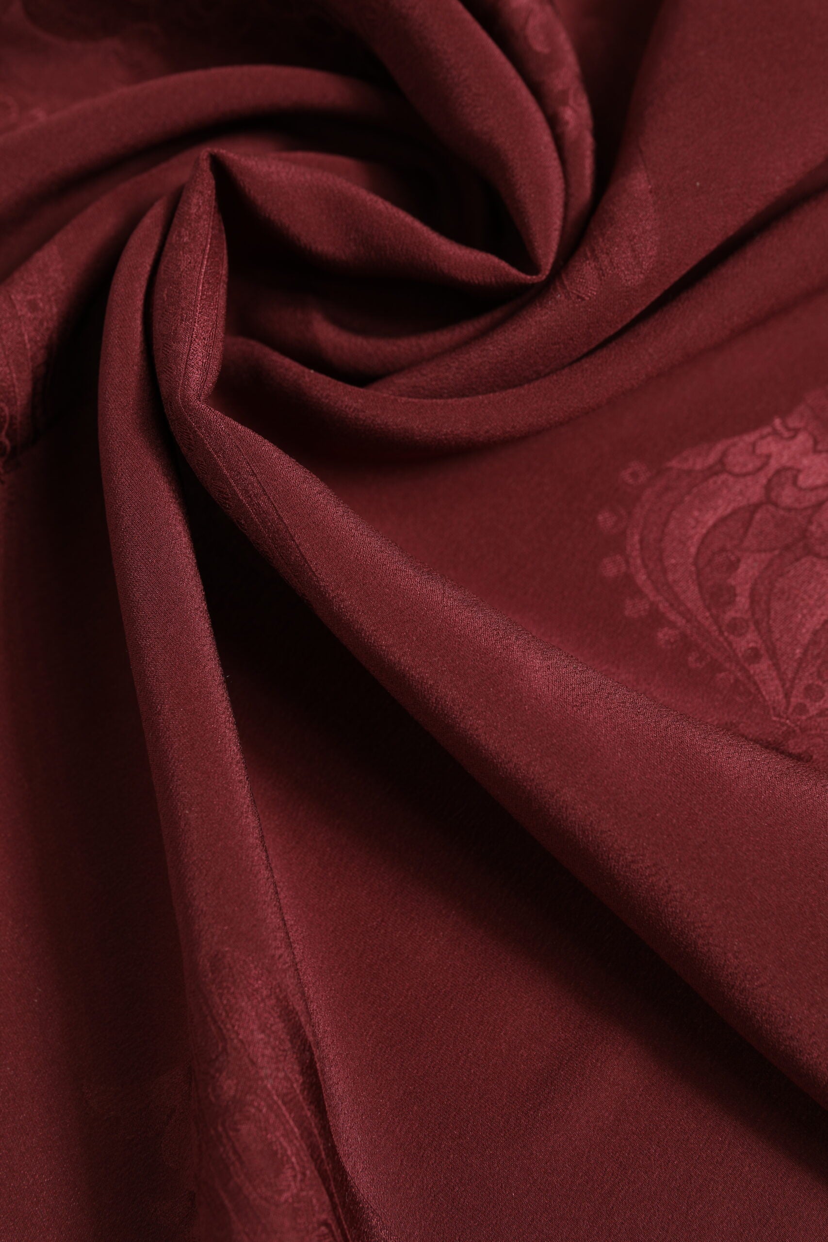 Maroon Silk Crown Square Men Foulard Scarf - ventzia