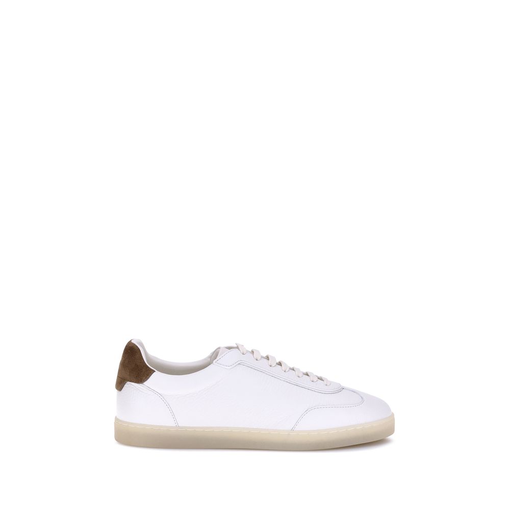 White Calf Leather Bos Taurus Low Top Sneakers - ventzia