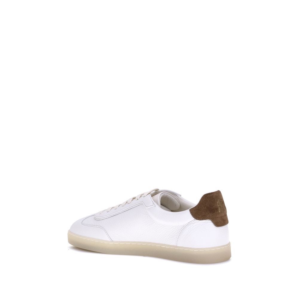White Calf Leather Bos Taurus Low Top Sneakers - ventzia